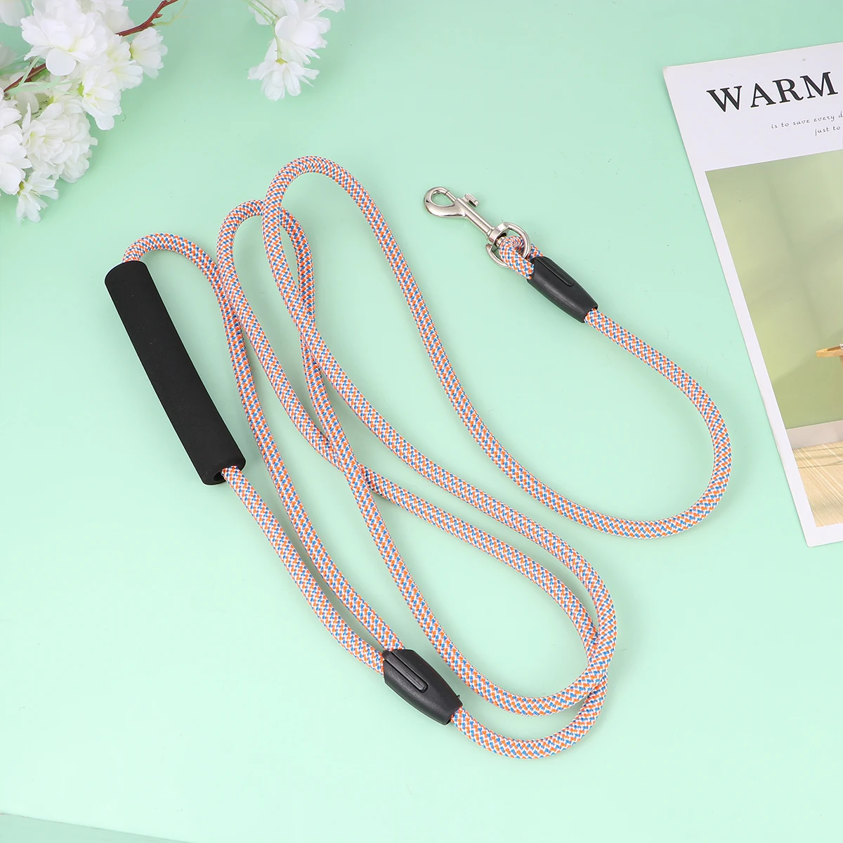 

Pet Leash Dog Rope Total Harness Medium Pulling Training Traction Multicolor Lightweight Polyester Sturdy Buckle Smooth Edging