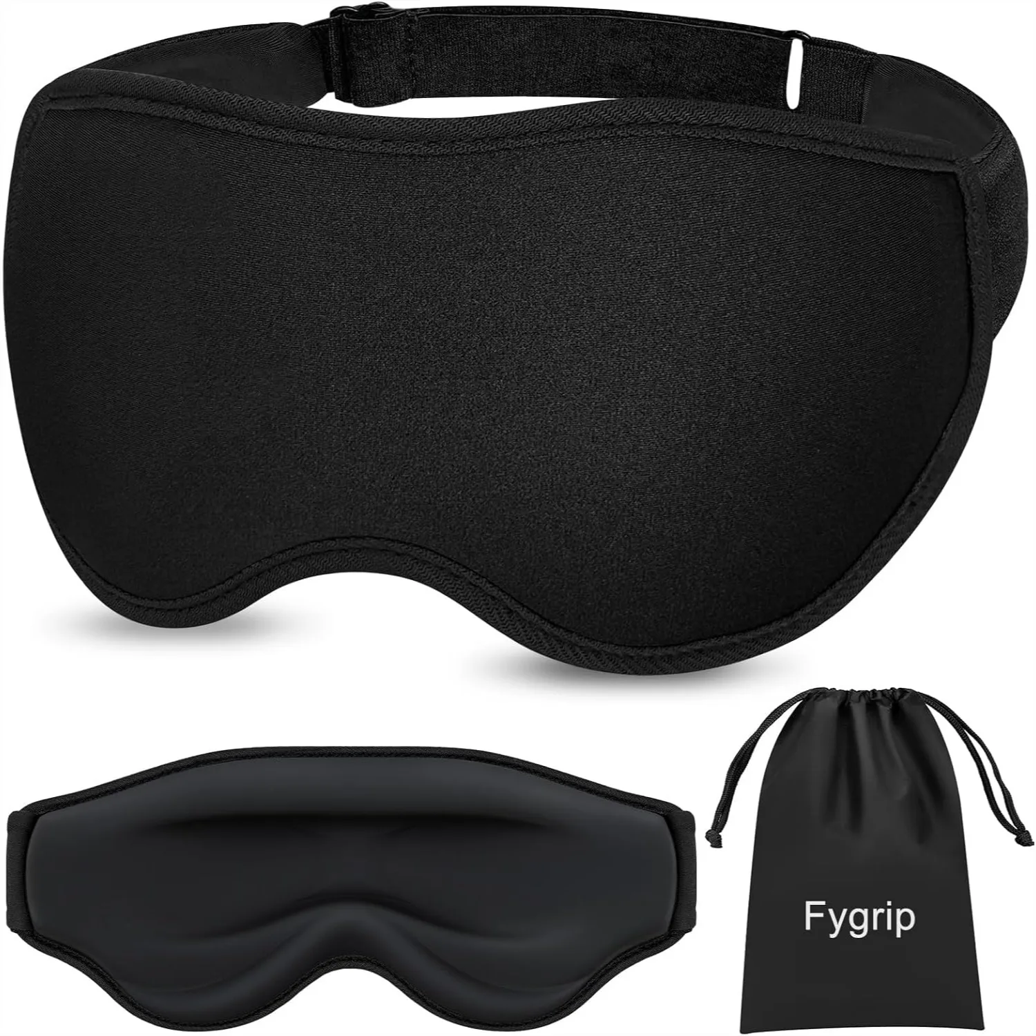 

3D Eye Mask Sleep Mask For Men Women Pressure-Free Light Block Out With Adjustable Strap Night Eye Cover For Travel Black