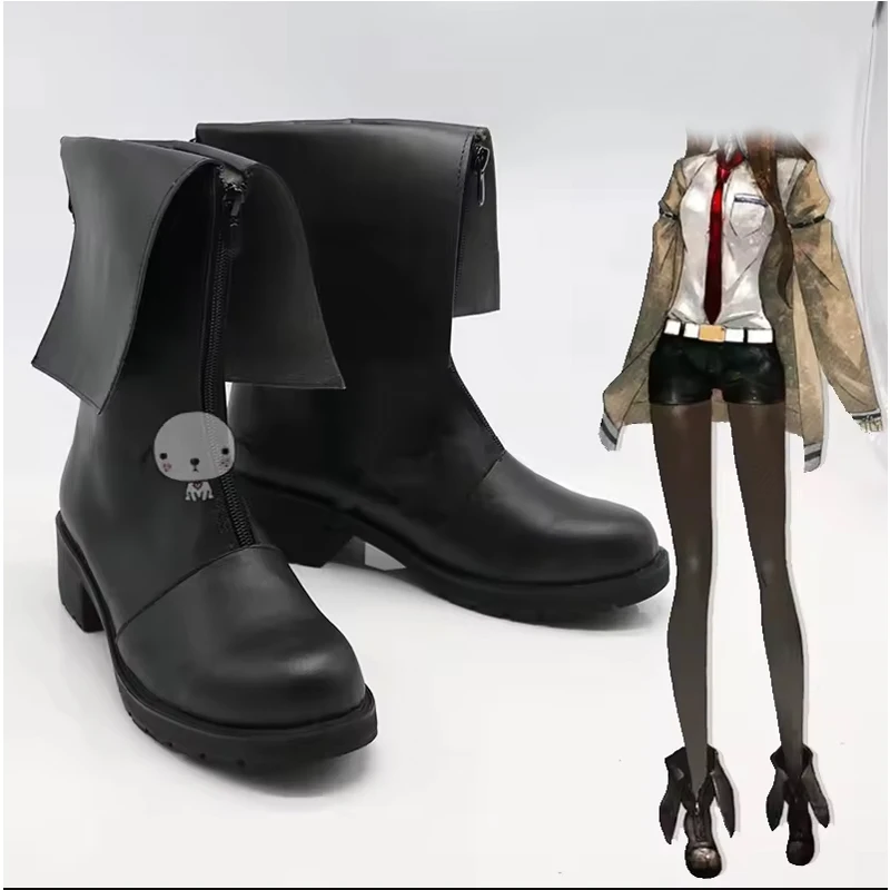 Zapato de Cosplay de Anime Makise Kurisu Hayase Ami, botas hechas a medida para hombres y mujeres