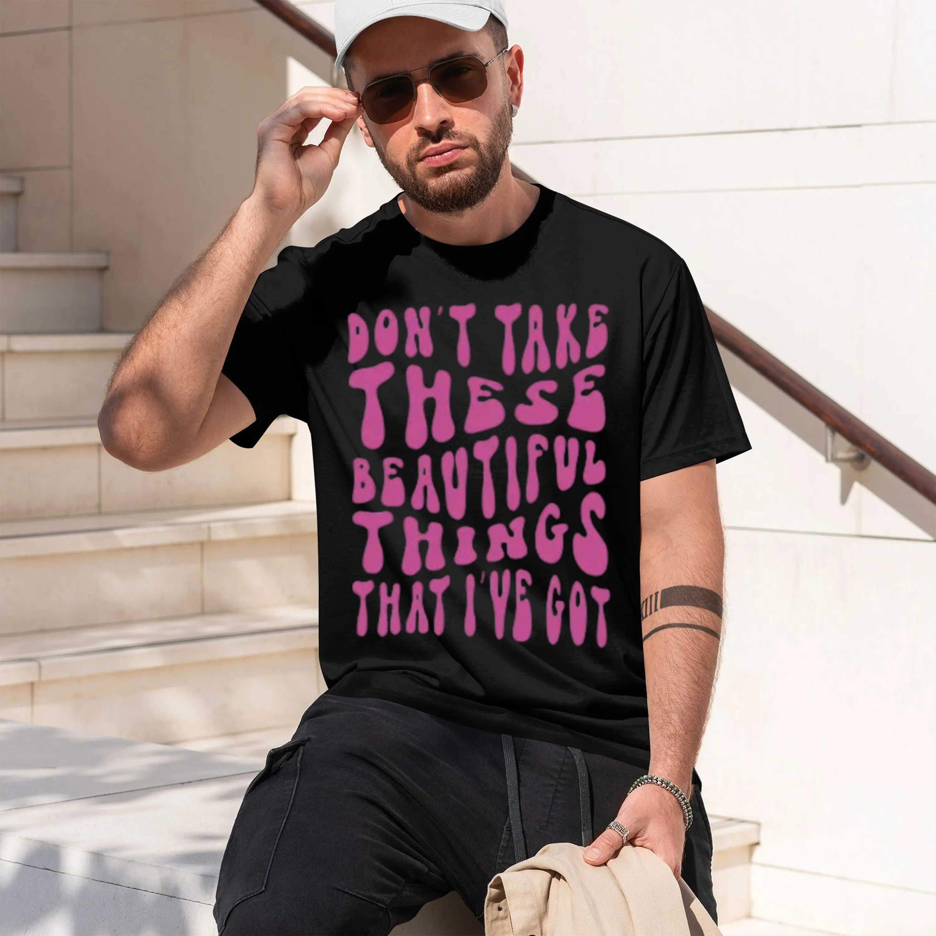 nt Take These Beautiful Things That Ive Got men's crew neck t-shirt 2026 New Model Men’s Short-sleeve Classic Casual Multiple Co