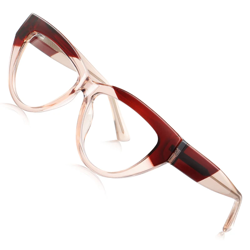 CLLOIO نساء موضة عين القطة النظارات الطبية التقدمية عالية الجودة مكافحة بلو راي قصر النظر العدسات البصرية المستديرة النظارات