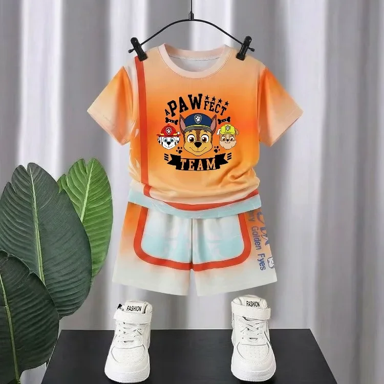2026 Sommer Kinder Freizeitoutfits Atmungsaktives Mesh Kinder T-Shirt und Shorts Zweiteiliges Set PAW Patrol Jungen Basketballkleidung – Detail 5