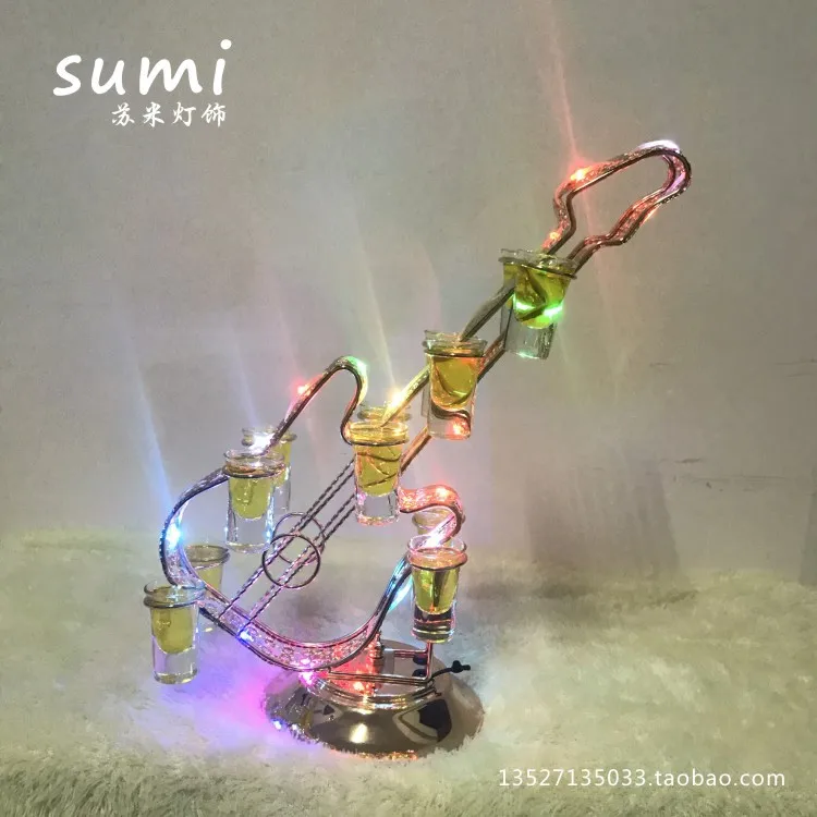 

Luminous wine glass holder led creative bar ktv charging cocktail tall beach cup colorful bullet