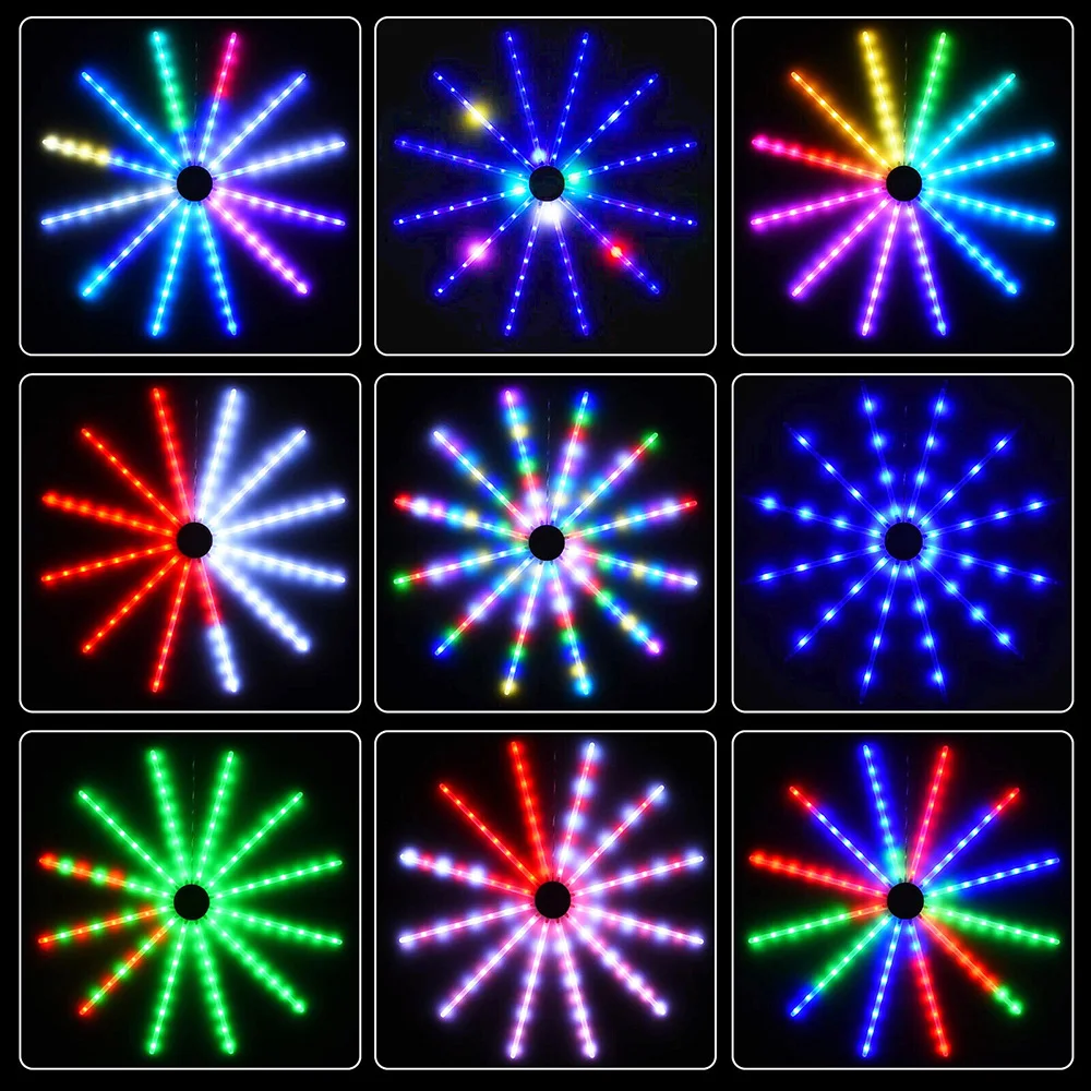 LED Firework Decoration Light RGB Colorful Light Remote/App Control Festoon Lamp for Wedding Party Home Christmas Decoration