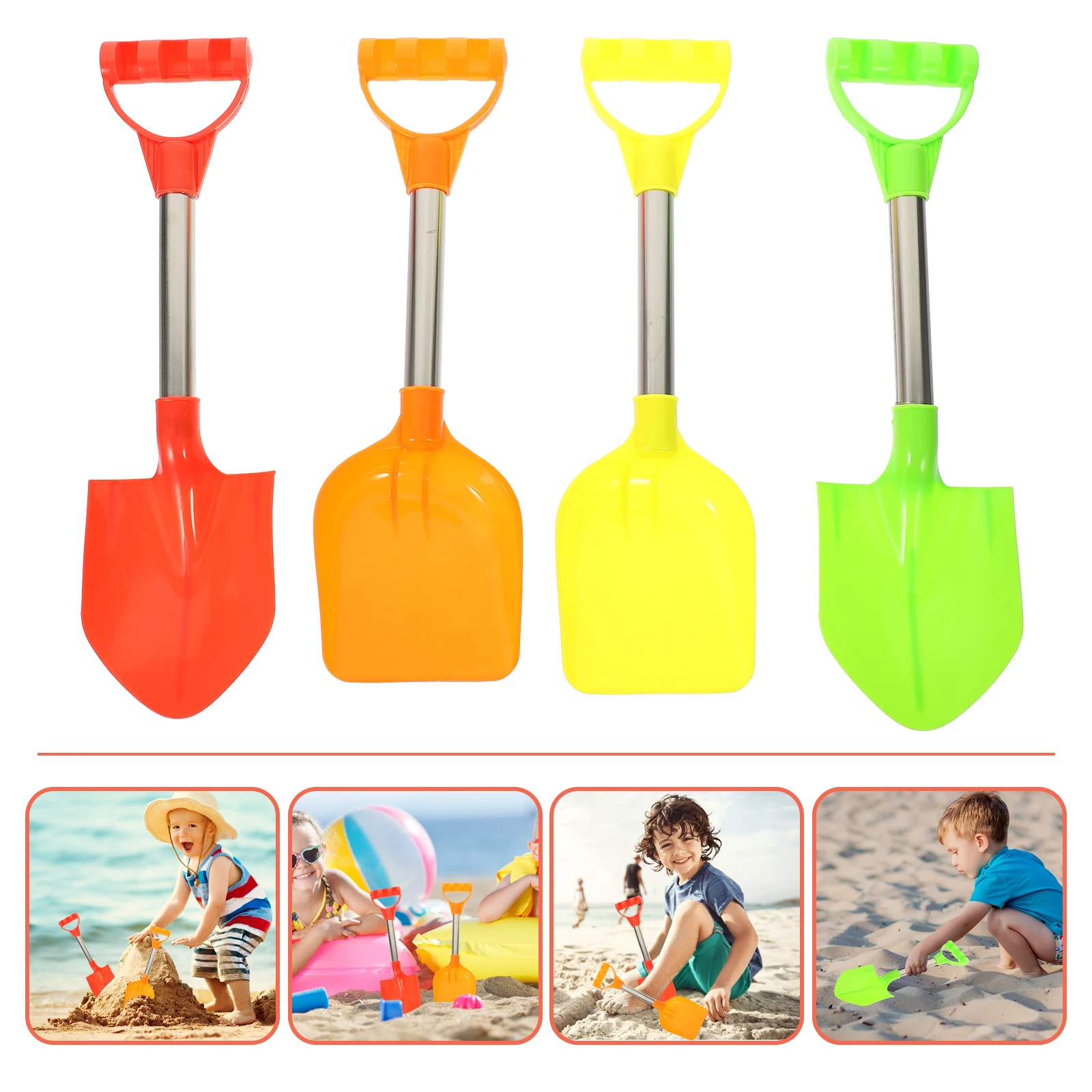 4 個のカラフルな子供用砂掘りシャベルおもちゃセット砂屋外子供のアクティビティ