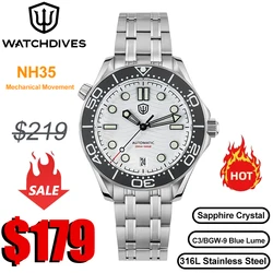 Watchdives WD007ST NTTD Watch NH35/NH38 Movement Domed Sapphire 200m Waterproof Fly Adjustment Clasp Luminous 39mm WD007 Watches