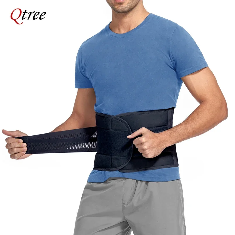 Qtree Waist Trainer Corset Men Slimming Body Shaper Fat Burning Girdles Reducing Belts Shapers Back Lower Support Belt Shapewear