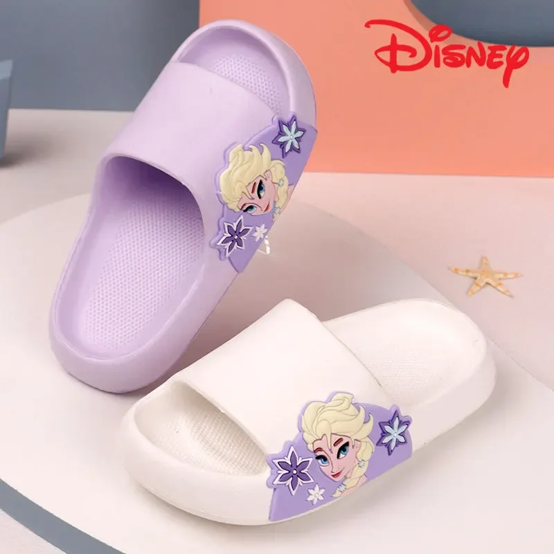 

Тапочки Disney для девочек, легкие тапочки из ЭВА, с мультяшным рисунком, мягкая нескользящая подошва, Холодное сердце, Эльза, принцесса