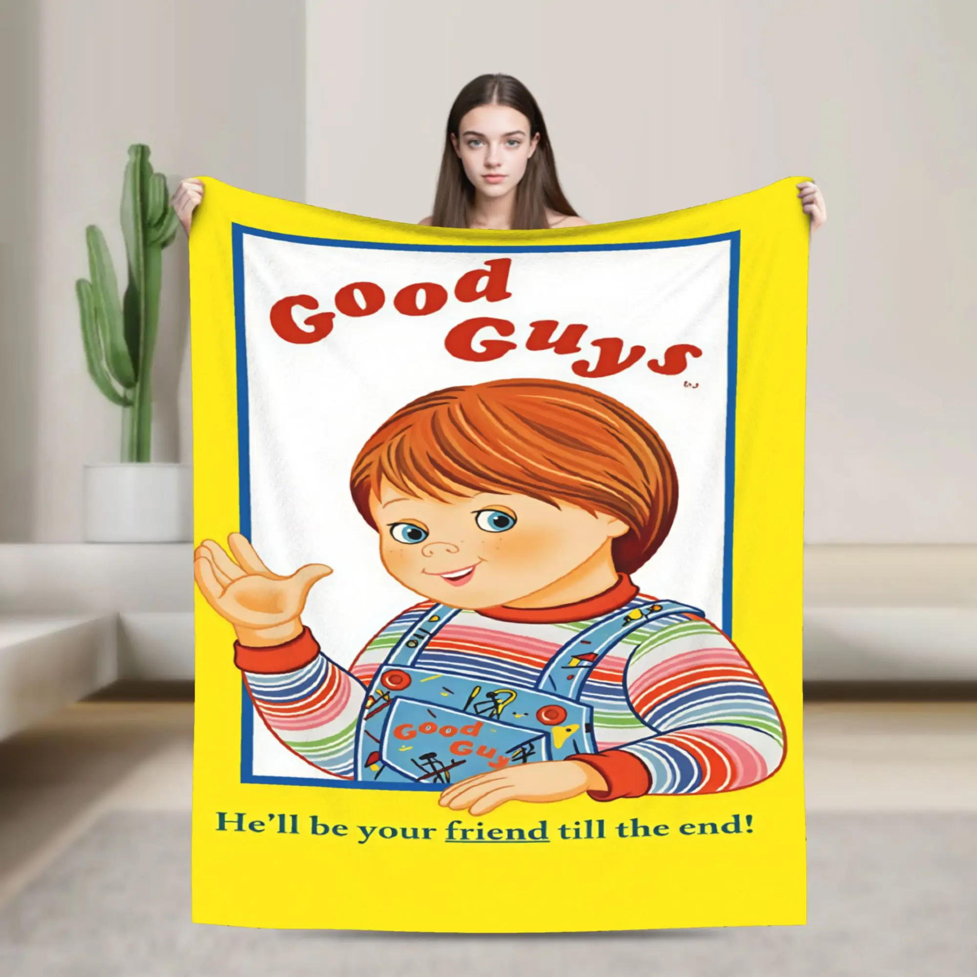 Good Guys Chucky  Flannel Blankets  Warm Soft Throw Blanket for Bedroom Camping Novelty Bedspread Sofa Bed Cover