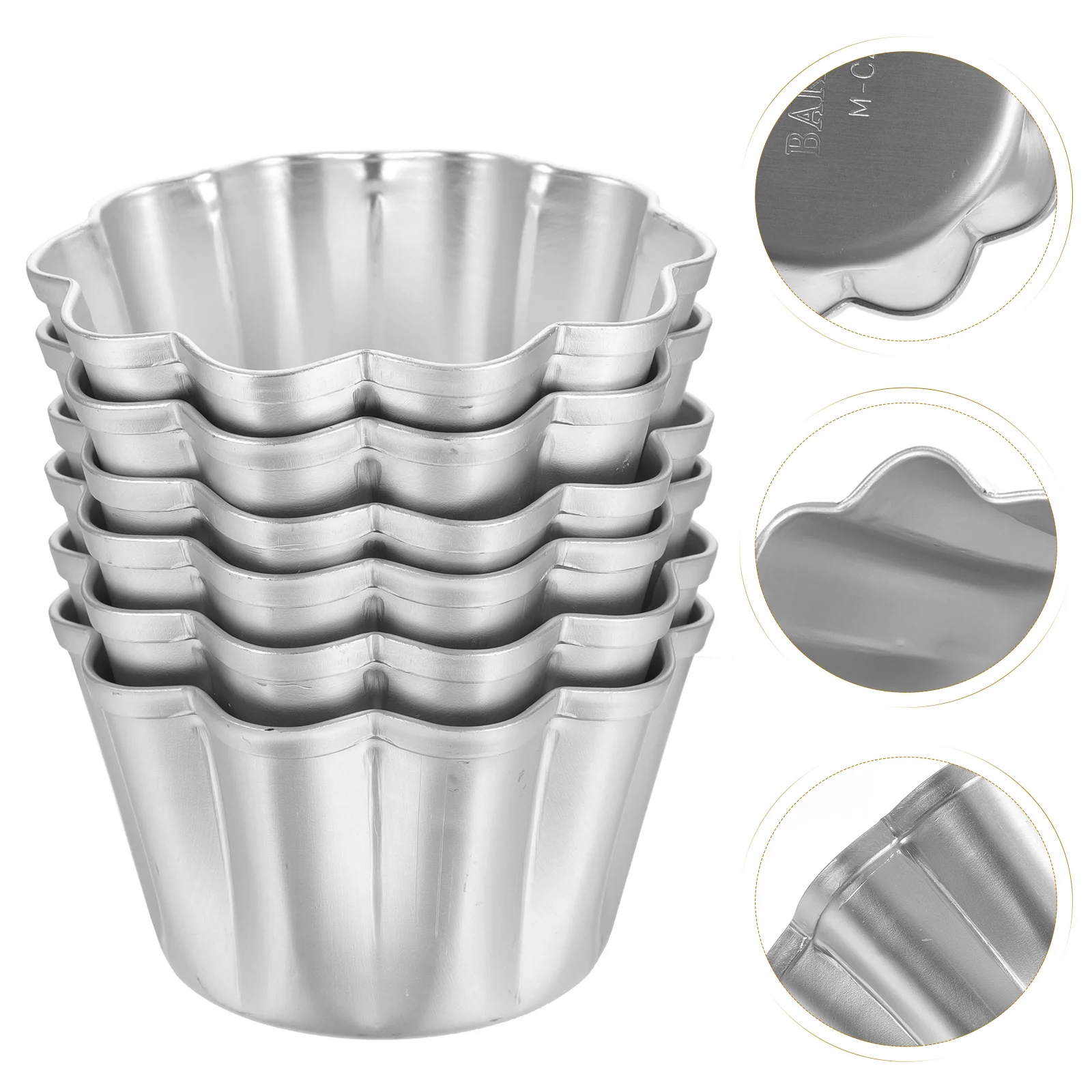 

6 Pcs Cake Mold Molds Popsicles Egg Tart Cupcake Pans Flat Skillet Pudding for Steaming Jelly Making Bakeware Muffin Cups