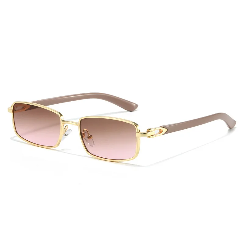 Men and women business temperament type square small frame sunglasses daily travel sunglasses