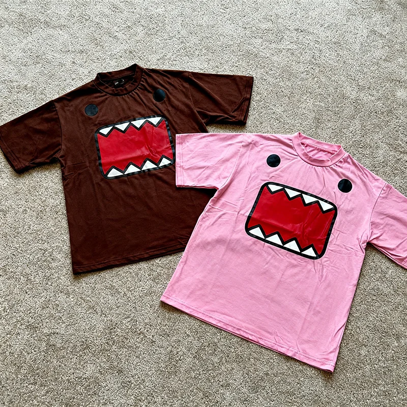 Lässiges T-Shirt mit Cartoon-Print, kurzärmelig, lockerer Rundhalsausschnitt, Unisex, Frühlings- und Sommer-Oberteil für Männer und Frauen