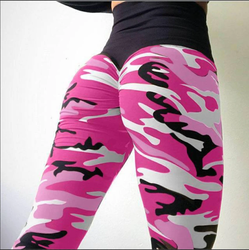 Camouflage print high-waisted hip lift exercise fitness exercise Yoga pants women\'s leggings