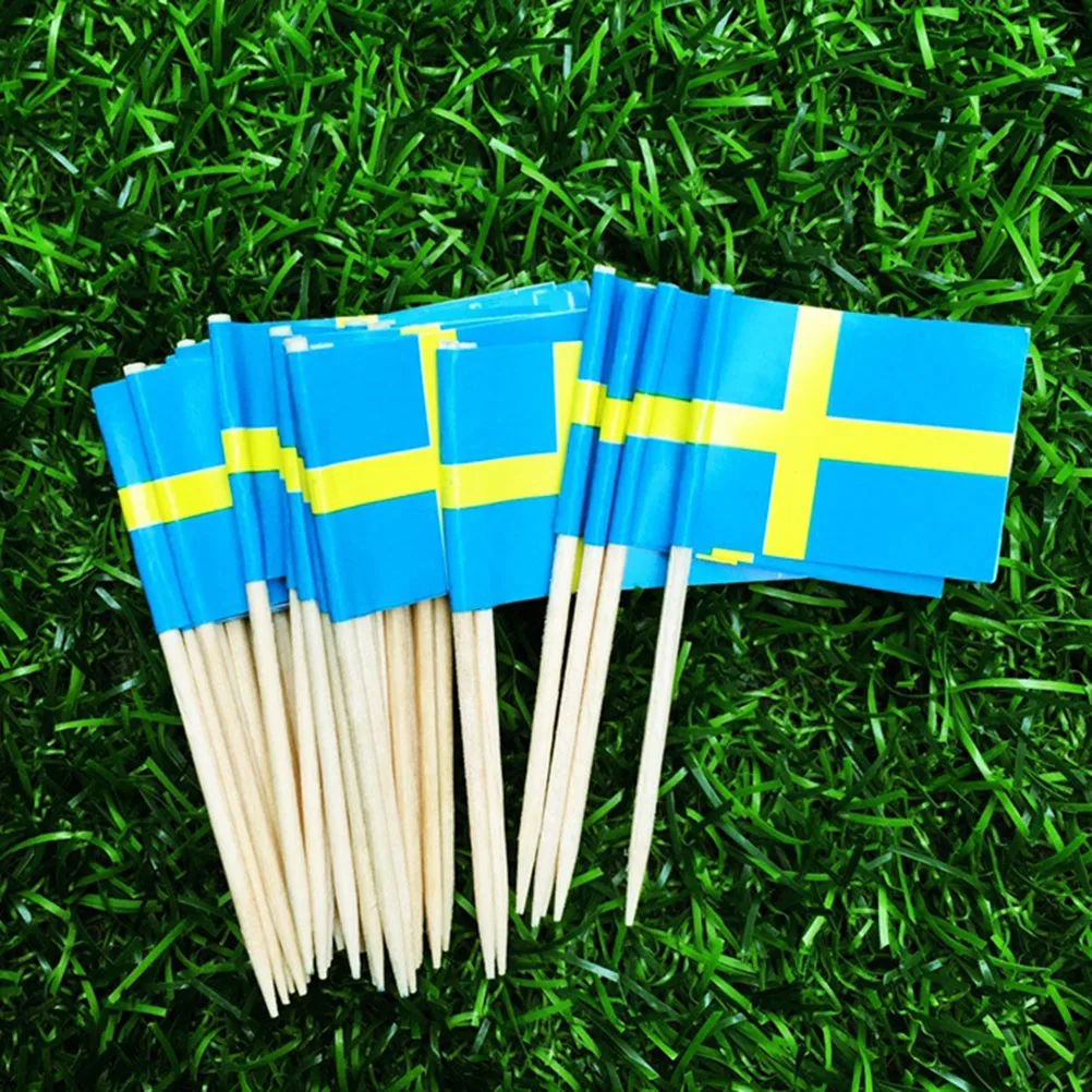 

400 Pcs National Flag Toothpicks Cake Toppers Decorative Picks for Cupcakes Food Party Reusable Creative Birthday Celebrations