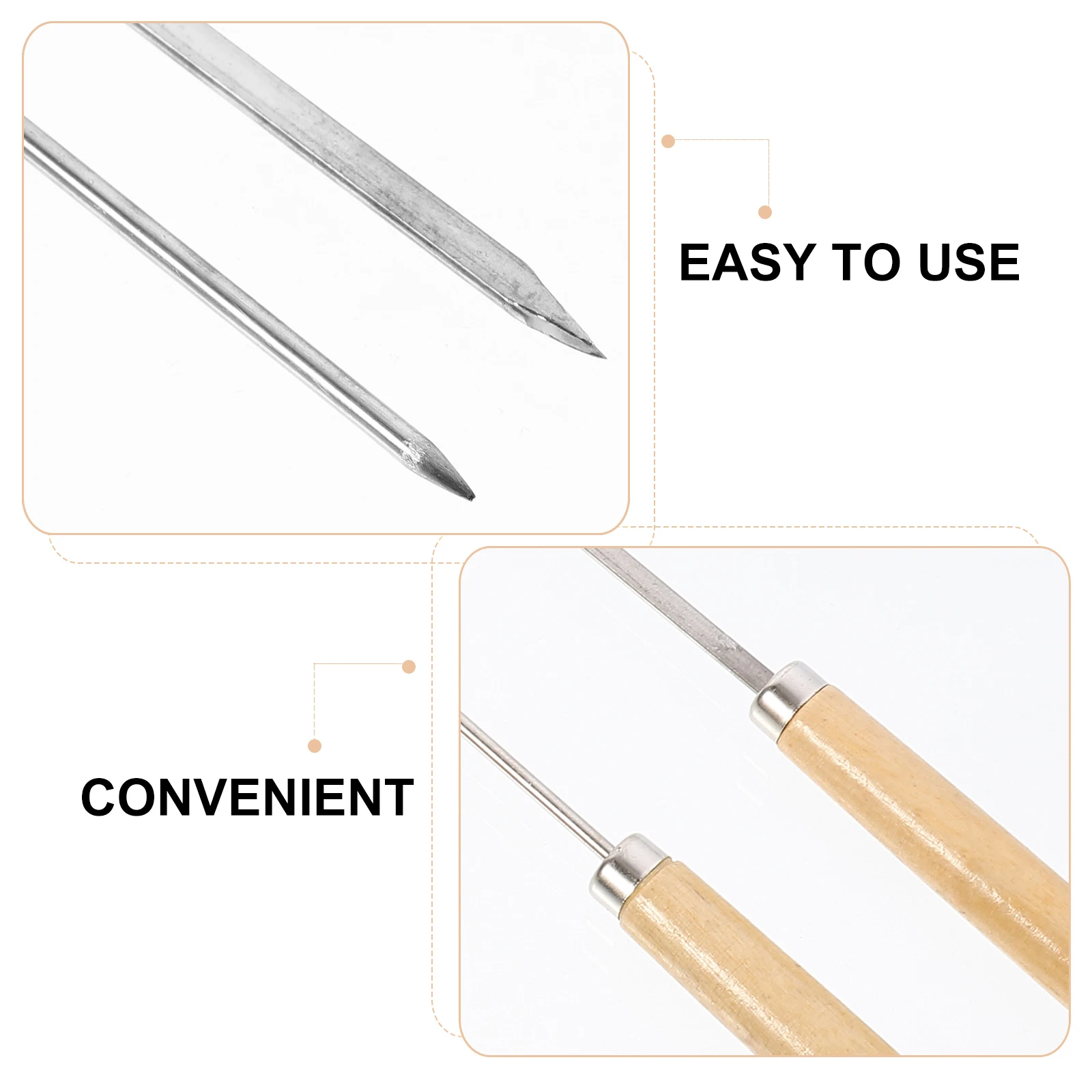 

20pcs BBQ Skewer Set Stainless Steel Flat Vegetable Grill Reusable Ergonomic Handle Non Rust Wood Kabob Smores