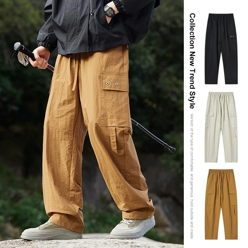 

Ретро-японские мужские летние брюки для активного отдыха, альпинизма и повседневной носки, быстросохнущие, прямого кроя, свободные, в стиле милитари