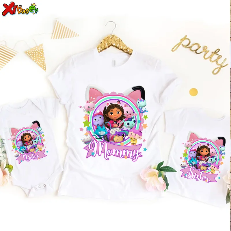 Girls Birthday Tshirt Party Matching Family Outfits TShirts Kids Party Custom Name Clothes Family Look Mom and Daughter Matching