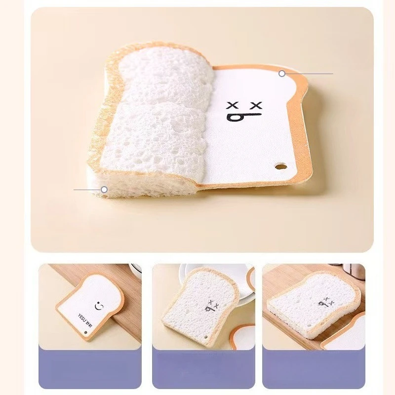 Toast Style Kitchen Scrubber | Eco-Friendly Cellulose Sponge Dish Cloth with High Absorbency