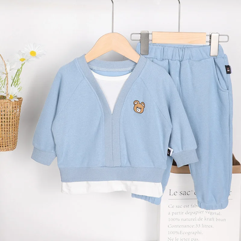 

1-7Years Kid Clothes Set Boy Outfit Autumn Long Sleeve Tops Pant Two Suit Casual Girl Tracksuit Toddler Sport Baby Clothing A519