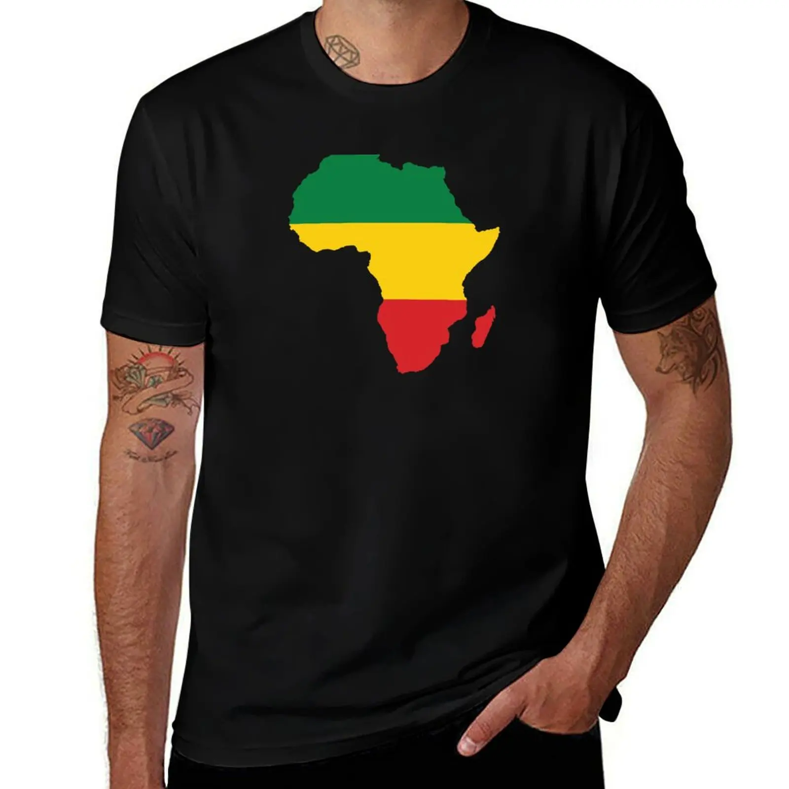 Africa Map Rasta Flag Reggae Rastafarian T-Shirt anime clothes plus sizes mens plain t shirts