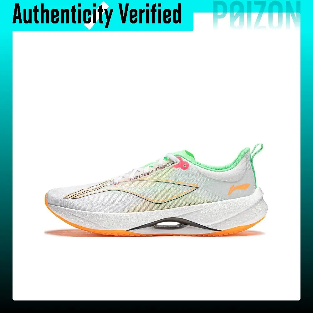 Li Ning Super Light 21 Running Shoes Men's Low Top White Green Orange ARBU001-7