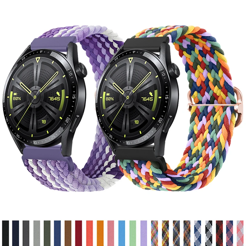 

Nylon strap For Samsung Galaxy watch 4/classic/46mm/Active 2/Gear S3/amazfit Adjustable Elastic bracelet Huawei GT 2/3 Pro band