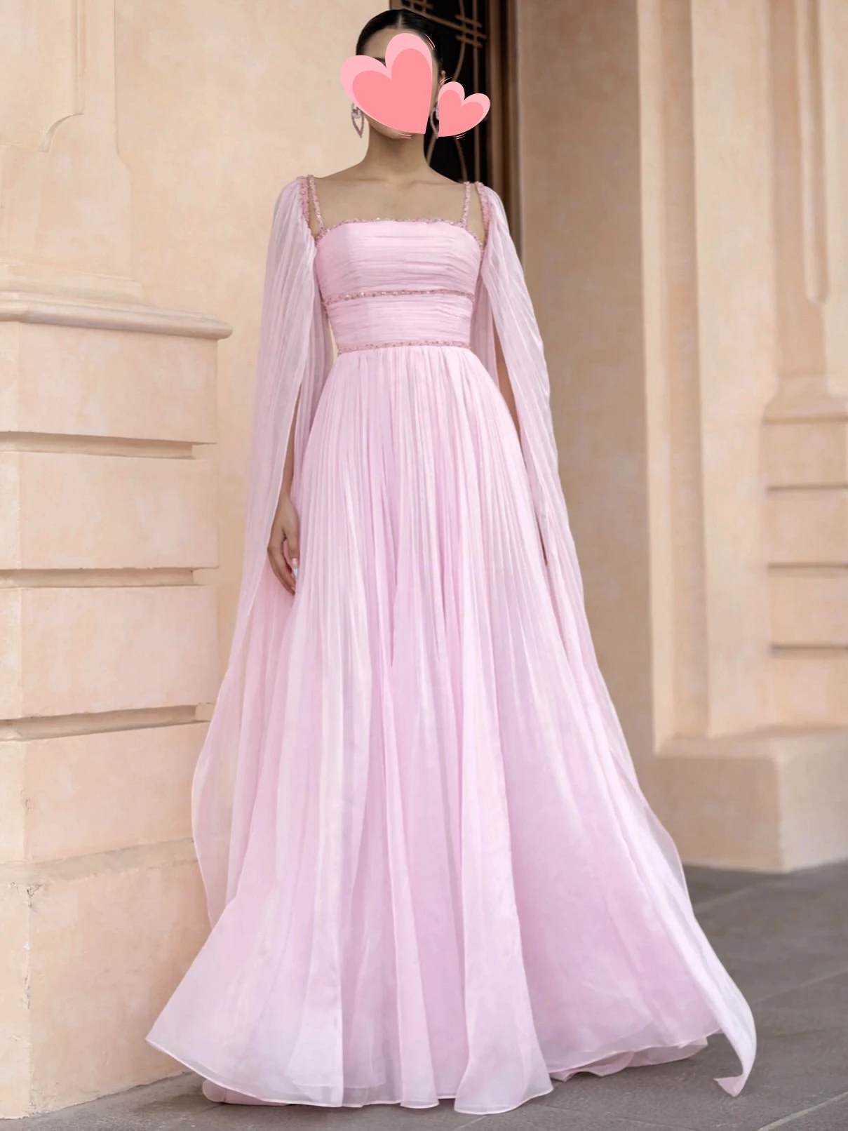 

Oisslec Dress Elegant Vintage Sweet Pink Beads Chiffon A-Line Summer Customize Formal Occasion Prom Dress Evening Party Gowns