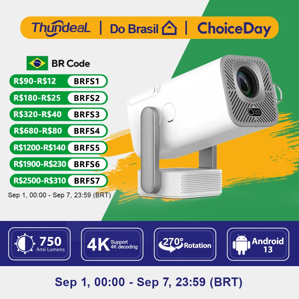 ThundeaL TD80 Pro Mini Projetor Full HD 1080p com Android e Wi‑Fi