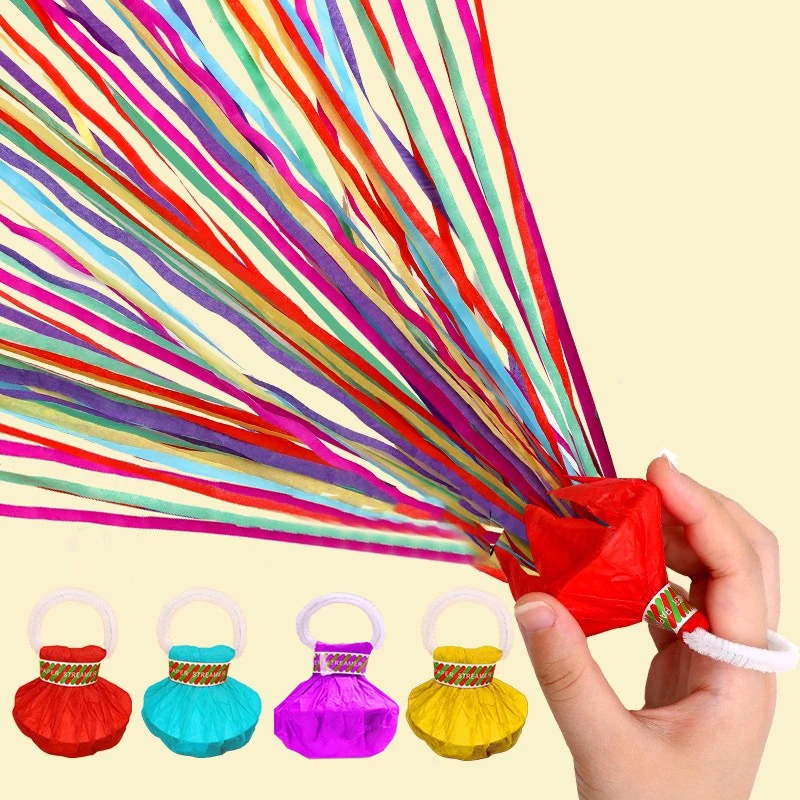 10 Uds. De confeti Poppers coloridos para lanzar a mano, serpentinas, galletas de papel, cinta de papel mágica para boda, fiesta de cumpleaños