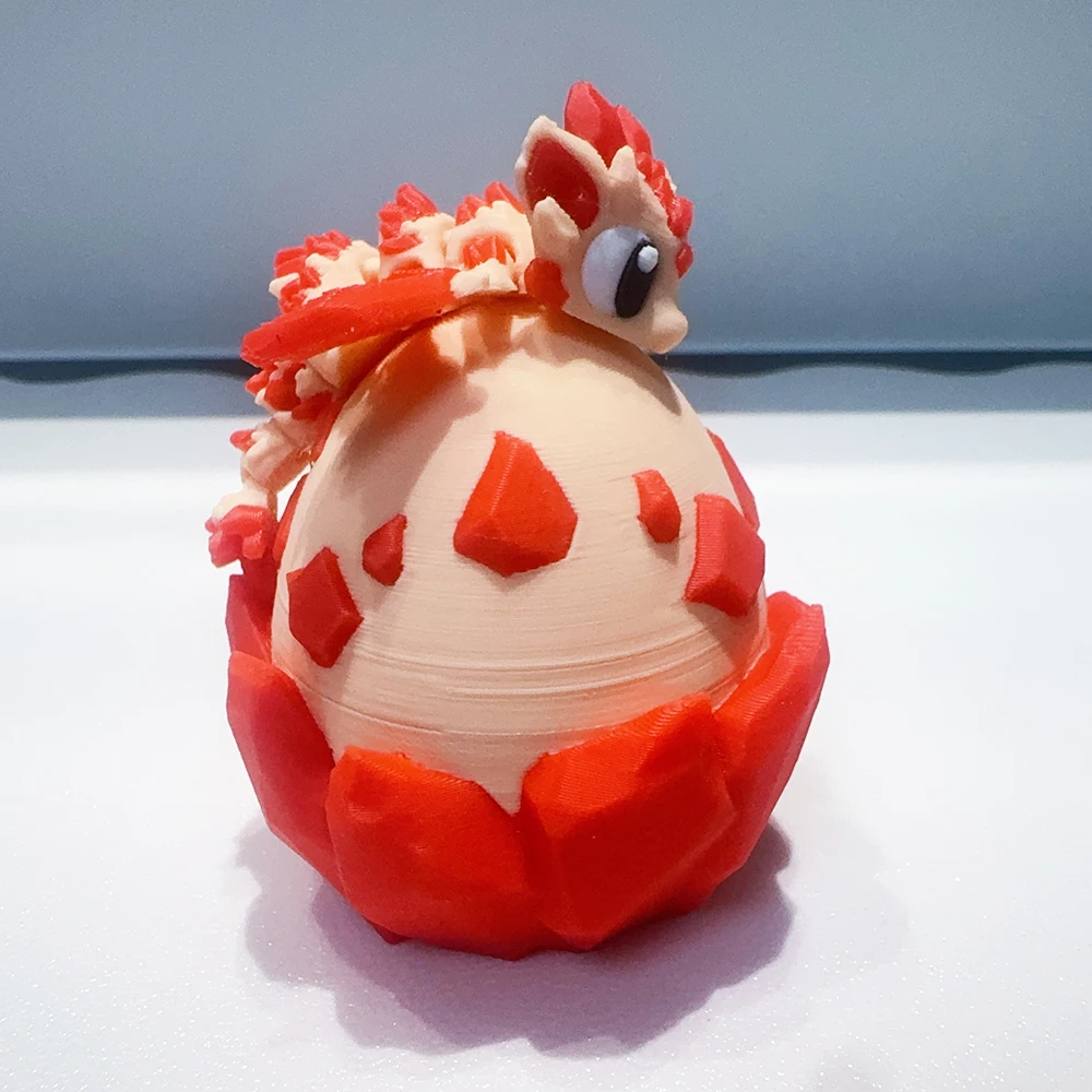 ثلاثية الأبعاد مطبوعة لطيف الأحمر كريستال التنين والكريستال التنين البيض نموذج البلاستيك زخرفة سطح المكتب الديكور النحت هدية عيد #1