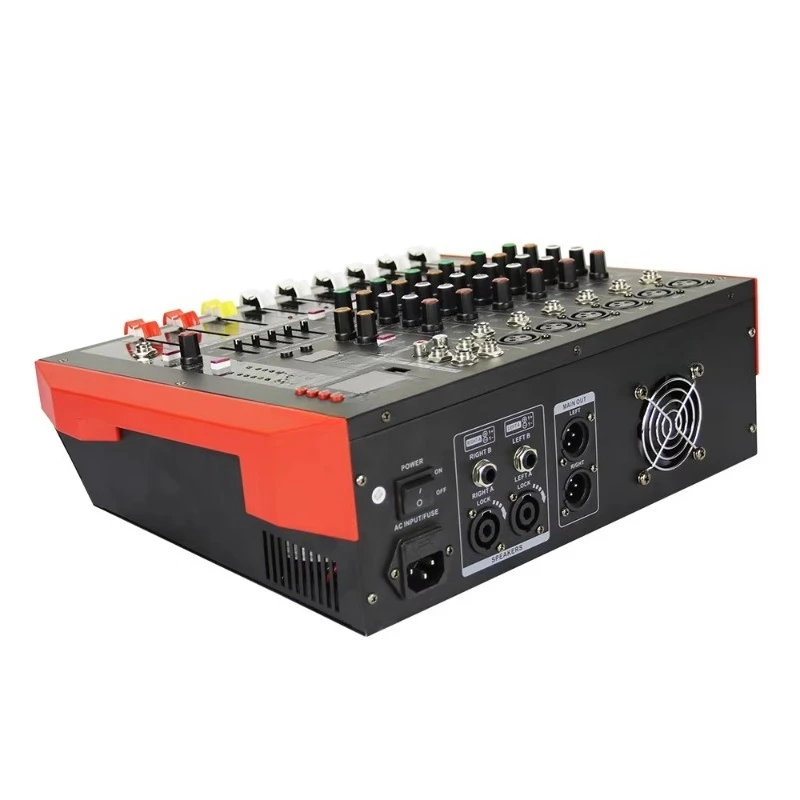 ELM802D 8-Channel Professional DJ Audio Mixer Powered USB Mixing Amplifier Audio Sound Card and Mixer