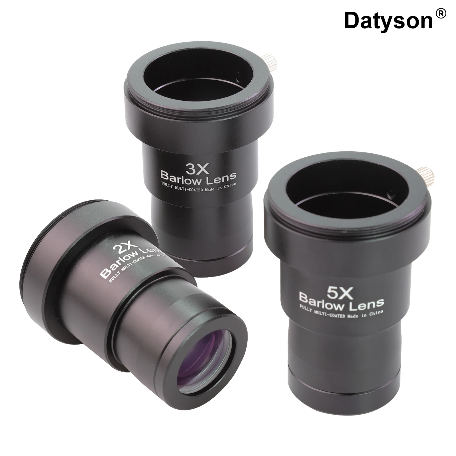Datyson W5P0083BCD 1.25'' 2x/3x/5x Telescope Barlow Lens Metal Fully Coated Focal Length Extender With M42 Camera Mount Threads
