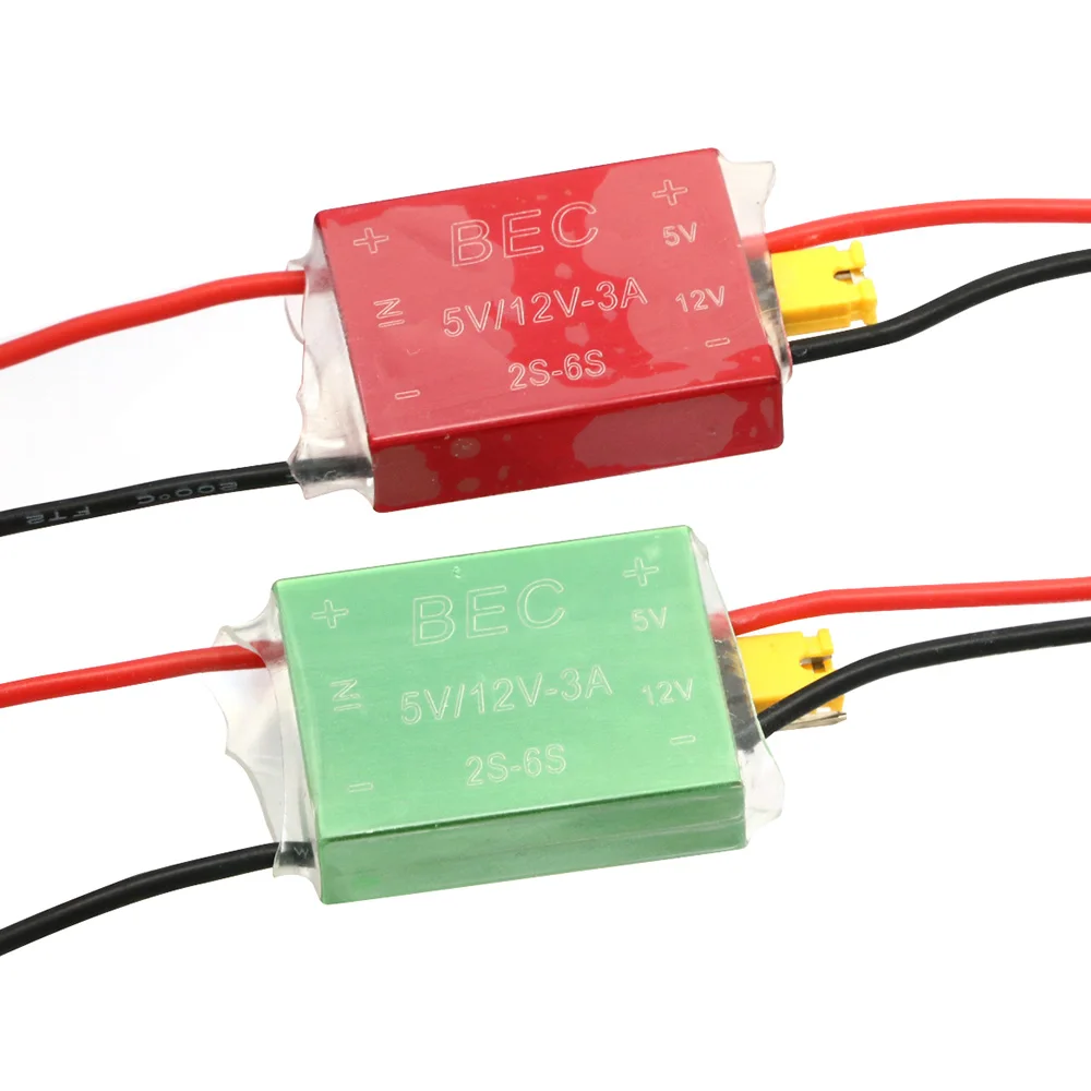 RC 5V / 12V 2S~6S RC UBEC 5V 3A Lowest RF Noise BEC Full Shielding Antijamming Switching Regulator For FPV Airplane