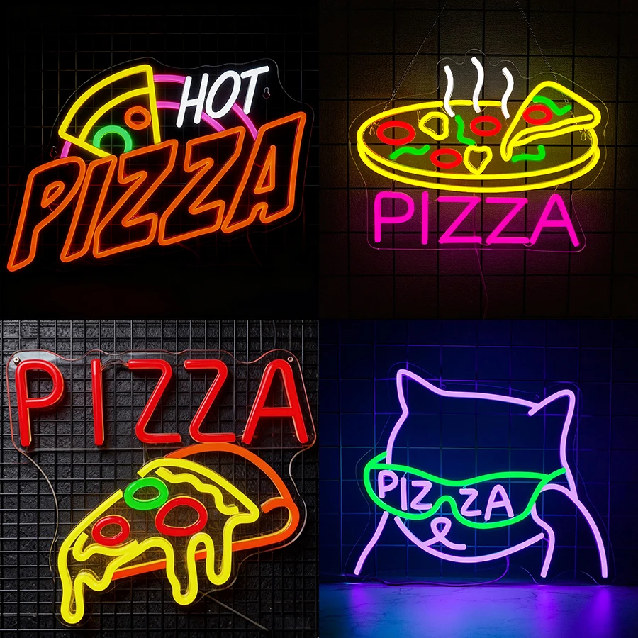 Leuchtreklame aus der Pizza-Serie für Wanddekoration, leuchtendes Schild für Pizzeria-Dekoration, Restaurant, Küche, Speisesaal, Geschäft, Männerhöhle, Party