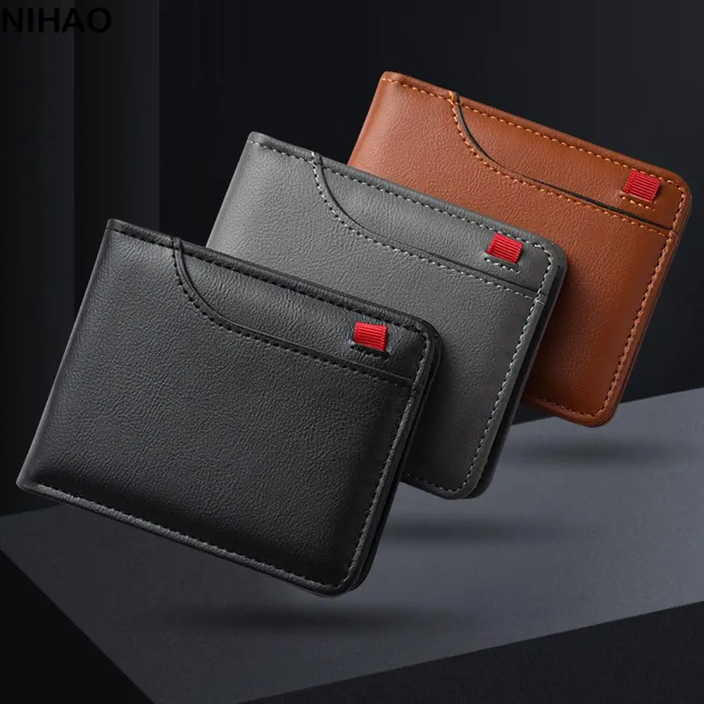 

Simple Classic Men's Short Wallet Pu Leather Business Male Bifold Wallets Casual Ultra Thin Coin Pocket Daily