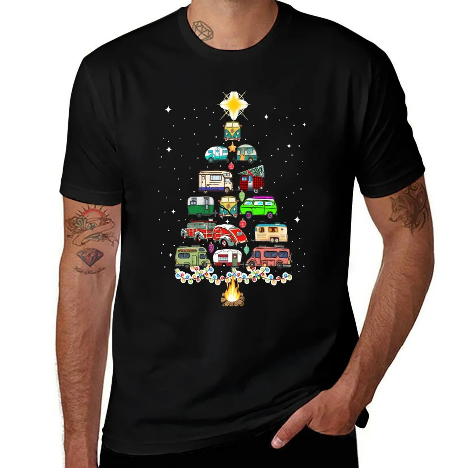 

Christmas-Tree-Camper-Vehicles-Camping-RVing-Trailers-Gift T-Shirt oversized t shirt oversizeds new edition mens clothes