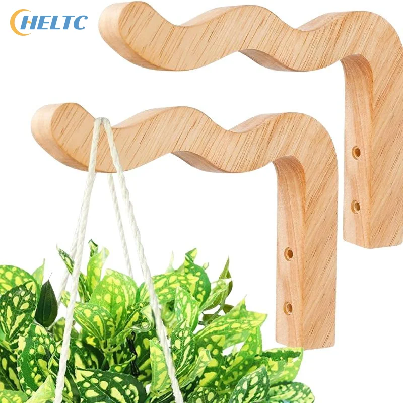 1pcs New Natural Wood Wall Plant Hangers Hanging Flower Pot Hook Flower Bracket For Lanterns Wind Chimes Balcony Home Decor