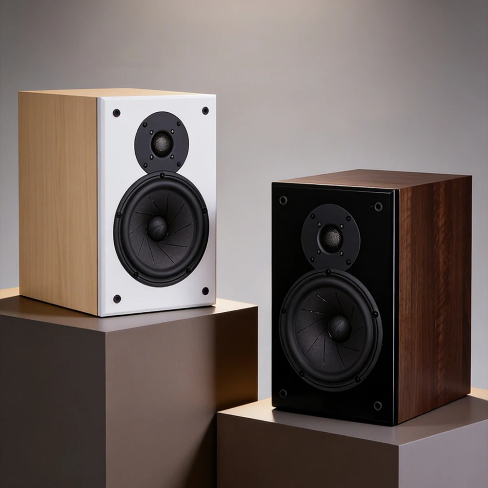 Alto-falante de Estante Passivo HIFI de 6,5 Polegadas de Alta Qualidade com Crossover de 2 Vias e Conexão Bi-wiring, 150W, em Madeira de Alta Fidelidade