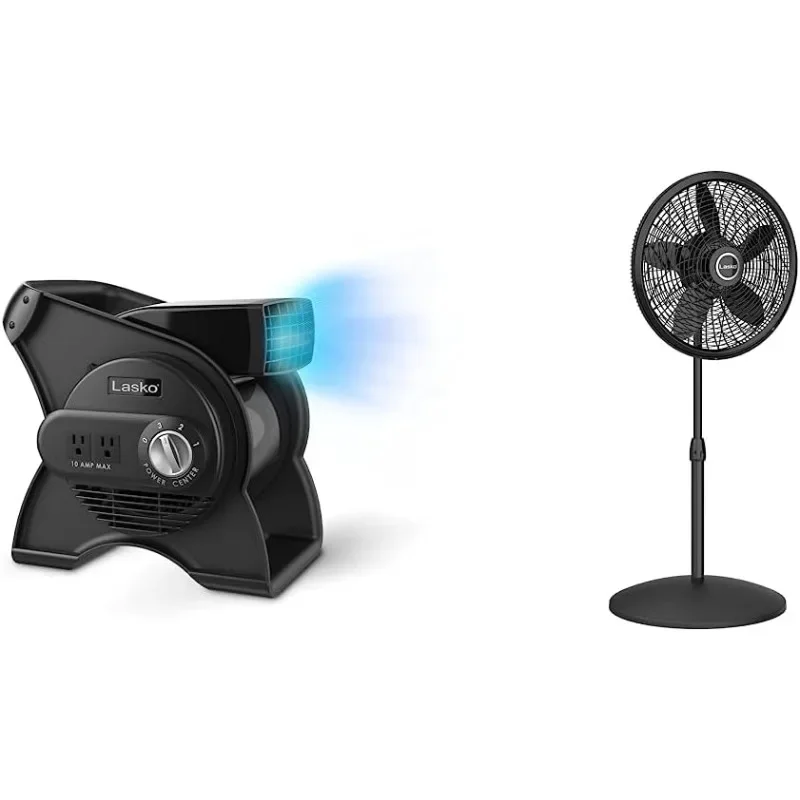 

High Velocity Pivoting Utility Blower Fan and Oscillating Pedestal Fan Bundle