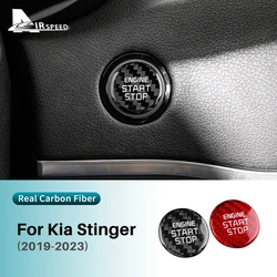 Real Hard Carbon Fiber Sticker For Kia Stinger 2019 2020 2021 2022 2023 Car Start Engine Stop Button Cover Interior Trim