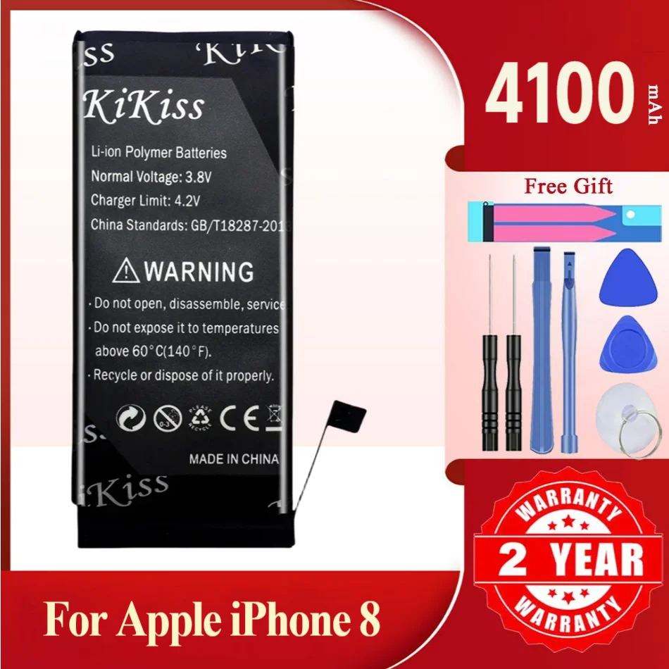 KiKiss Battery For Apple iPhone 8,8,4100mAh
