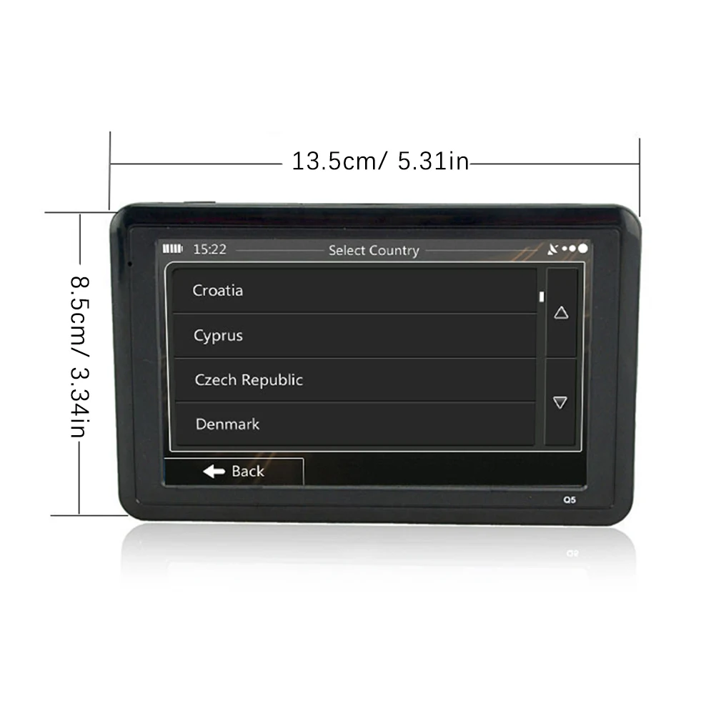

5 Inch Car Truck GPS Navigation LCD Display Touch Screen Navigator 8GB 32GB Storage Audio Video Player Games