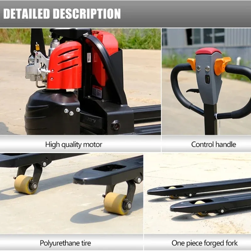 Electric Pallet Jack 1.5ton 1500kg 3300lbs Capacity Lithium Hydraulic Electric Pallet Truck Forklift Handling Equipment