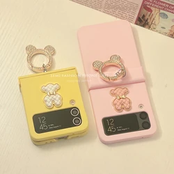 Cute Bear Ring Hinge Protective Cover for Samsung Galaxy Z Flip 3 4 5 6 Zflip5 Case