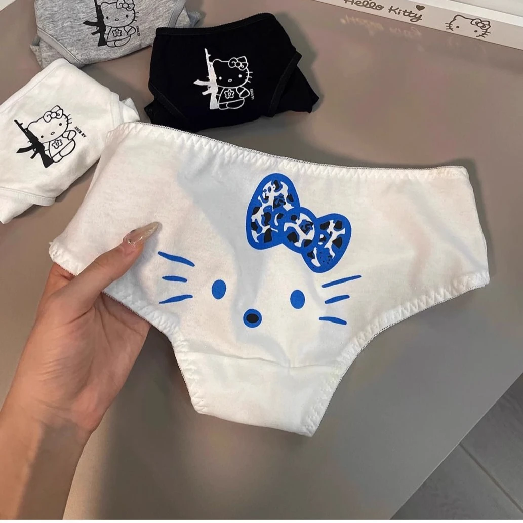 New Kawaii Sanrio Underwear HelloKitty Low-waist Seamless Anime Cartoon Cute Beauty Women Lace Sexy Cotton Crotch Briefs Gifts