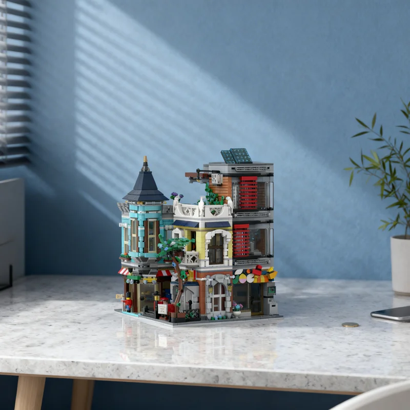 

2374pcs MOC Creator S Corner Modular 2x2 Streetscape Model Building Blocks DIY Gift Creative Collectible Display Decor Premium