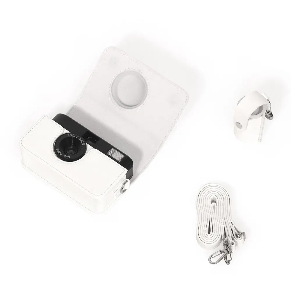 PU Leather Camera Bag with Shoulder Strap Solid Color Storage Bag Anti-Scratch Shockproof for KODAK EKTAR H35/F501/F9