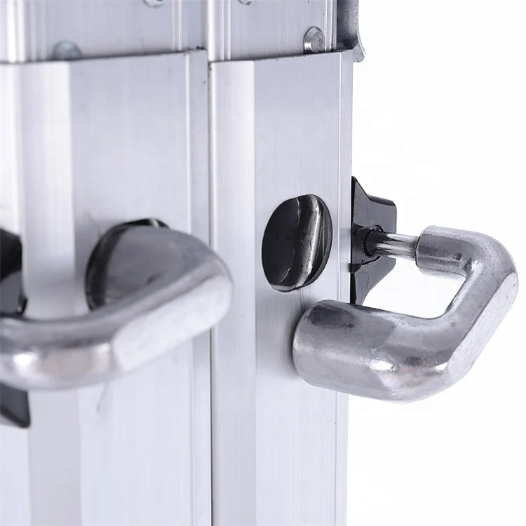 4*3 Steps Telescopic Aluminium Folding Step Ladder with Stabilizar Bar