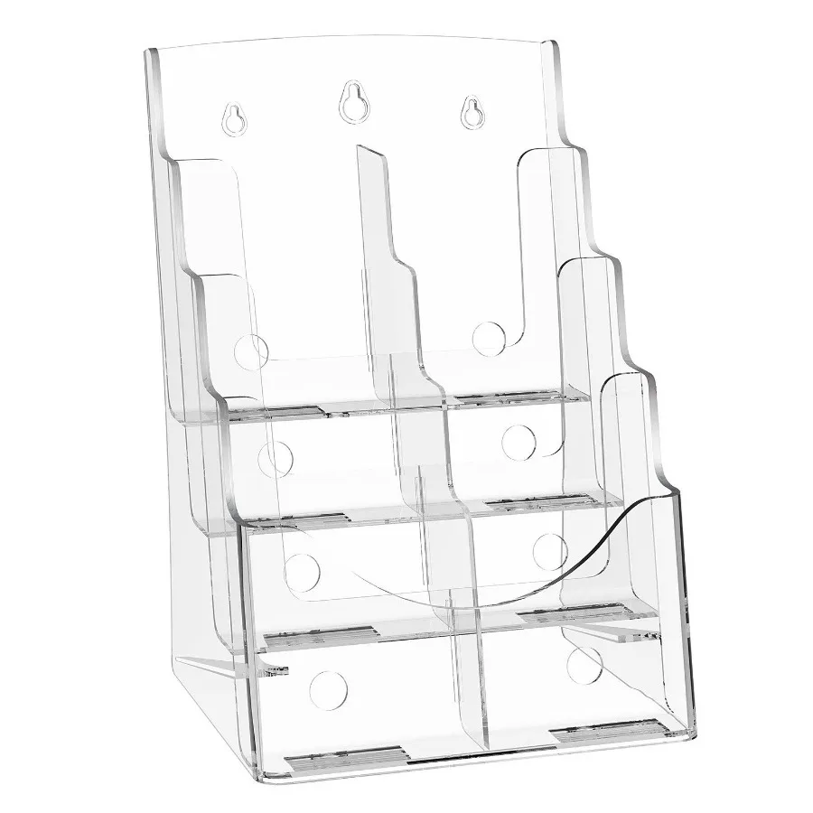

Acrylic Brochure Holder 8.5 x 11 inch 4Tier Clear Acrylic Literature Display Stand Plastic Literature Organizer Flyer Stand Re