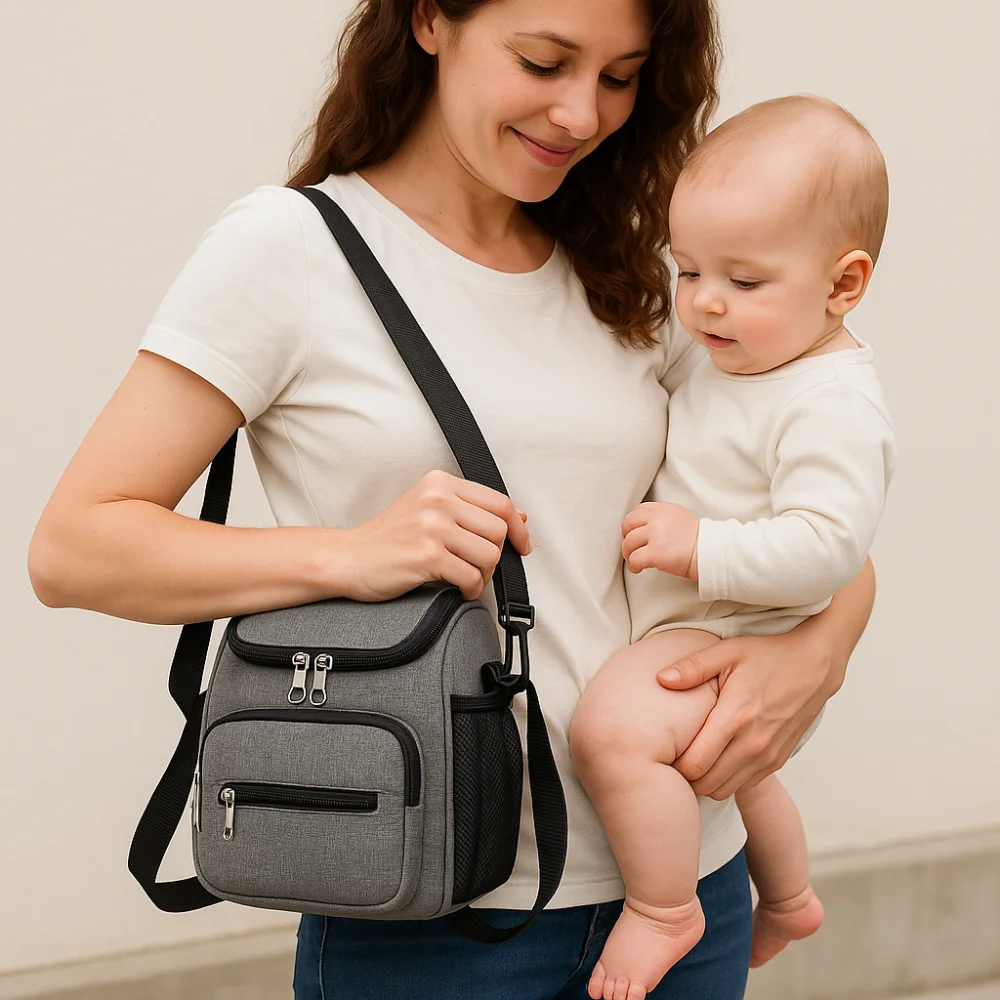 

Multi-Pocket Mommy Shoulder Bag Multifunctional Large Capacity Stroller Storage Hanging Bag Strolling Baby Artifact